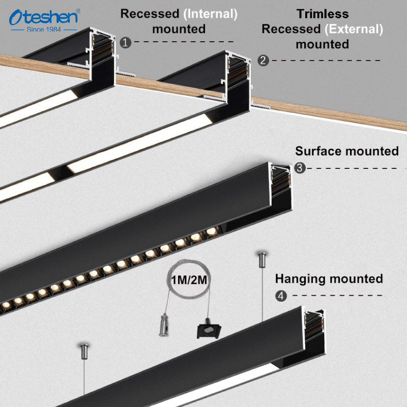 Top quality smart magnetic track light high efficiency 18W  magnet track rail spotlight magnetic led linear track light