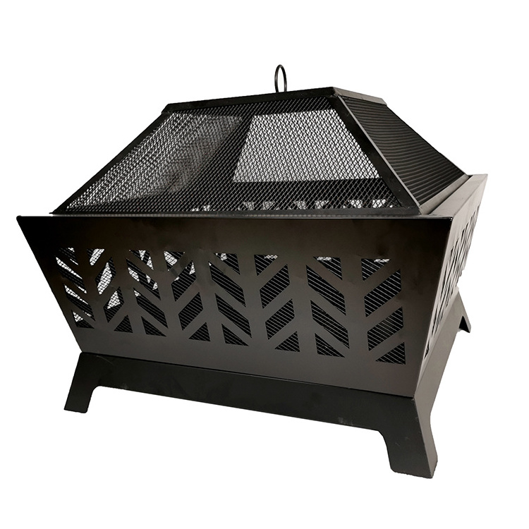 Recommend with Mesh Cover Largewood burning outdoor patio cast iron bonfire smokeless fire pit for garden