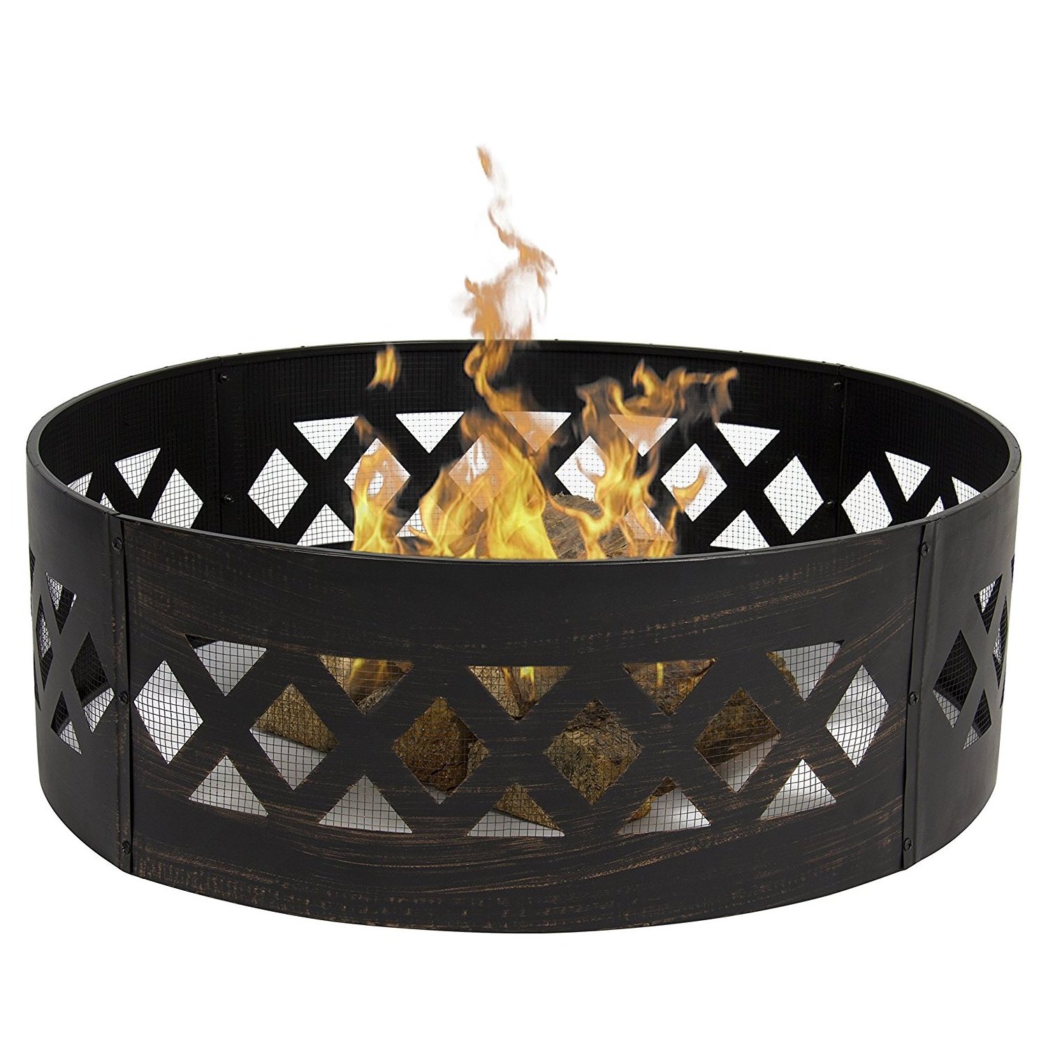 wholesale 37 inch garden patio metal outdoor fire pit ring bbq grill wood burning portable smokeless bonfire brazier