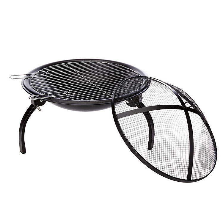 Superior Quality 3 leg Folding Charcoal bbq grill with cooking grid foldable portable fire pit for outdoor