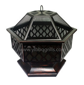 New Design Hex-Shaped smokeless brazier metal wood burning patio bonfire tabletop fire pit for outdoor garden