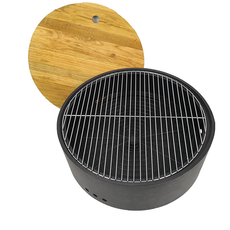 Wholesale outdoor patio fire pit bowl charcoal bbq grill round Iron smokeless smokeless bonfire fire pit with lid for garden