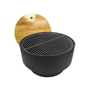 Garden outdoor fire pit bowl round firepit charcoal bbq grill camping wood burning portable smokeless bonfire brazier with lid