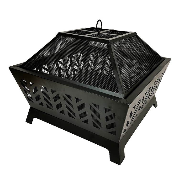 Recommend with Mesh Cover Largewood burning outdoor patio cast iron bonfire smokeless fire pit for garden