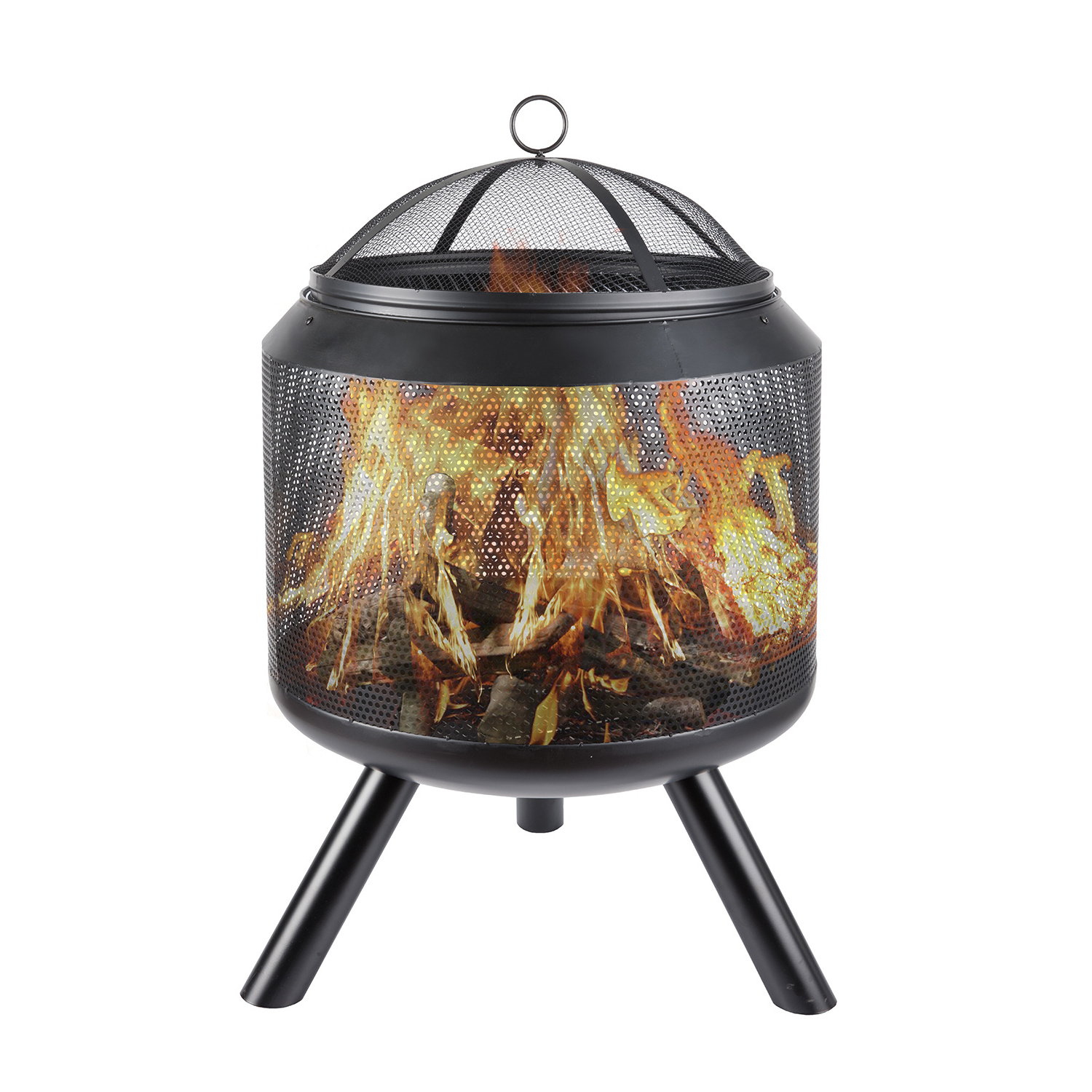 Garden patio metal outdoor round ball shape fire pit smokeless brazier Iron globe outdoor circle  bbq wood burning bowl