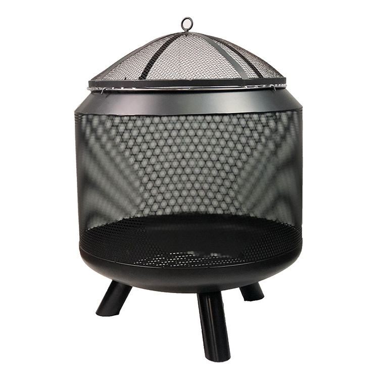 Garden patio metal outdoor round ball shape fire pit smokeless brazier Iron globe outdoor circle  bbq wood burning bowl