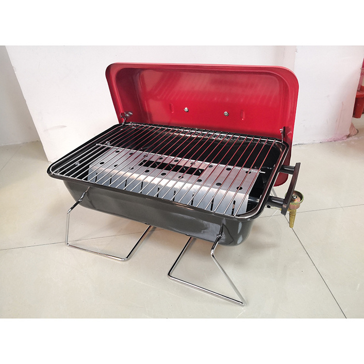 Factory Price Mini small Square valve barbecue stove camping traveller foldable Portable Gas Bbq Grill for outdoor