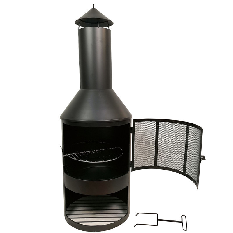 Hot selling metal fire pit wood burning vertical Beer Bottle Chimney portable smokeless brazier for outdoor