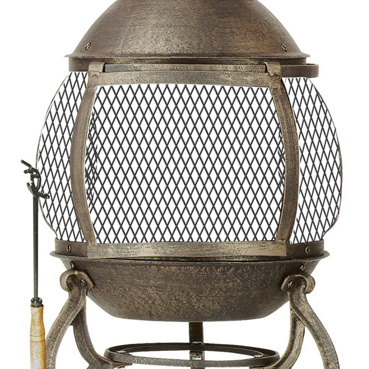 2023 Popular Design wood burning Outdoor Heater vertical mini Chiminea metal portable fire pit for camping