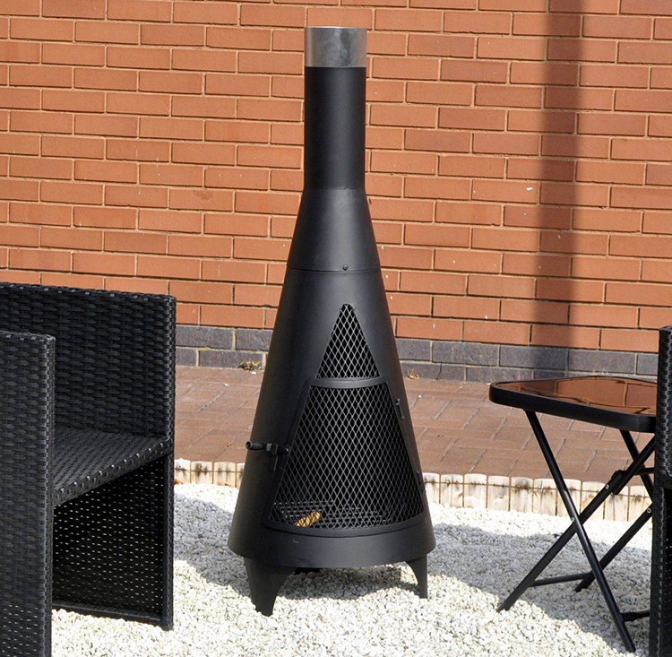 New Innovation outdoor portable wood burning cast iron smokeless brazier with Chimney beer bottle bonfire fire pit for garden