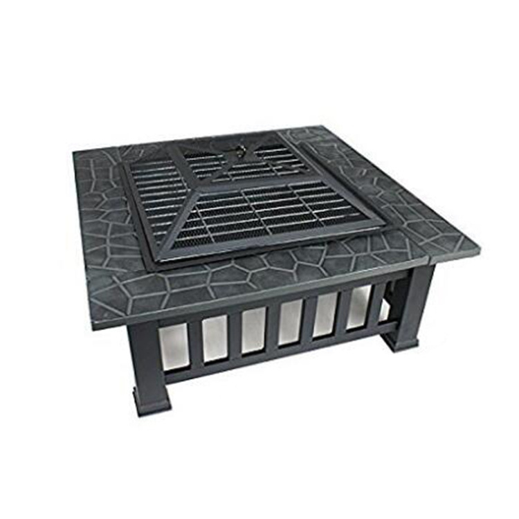 Factory wholesale square metal wood burning brazier outdoor fire pit table bowl for garden