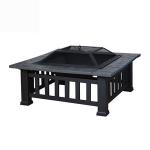 Factory wholesale square metal wood burning brazier outdoor fire pit table bowl for garden