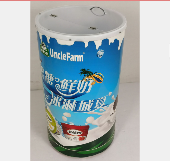 Open Lid Can Cooler Refrigerator/Round Barrel Beverage Cooler Fridge