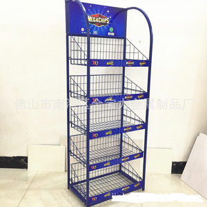 5 Lays Metal Wire Basket Candy Potato Chip Rack Snacks Display Stand for Market