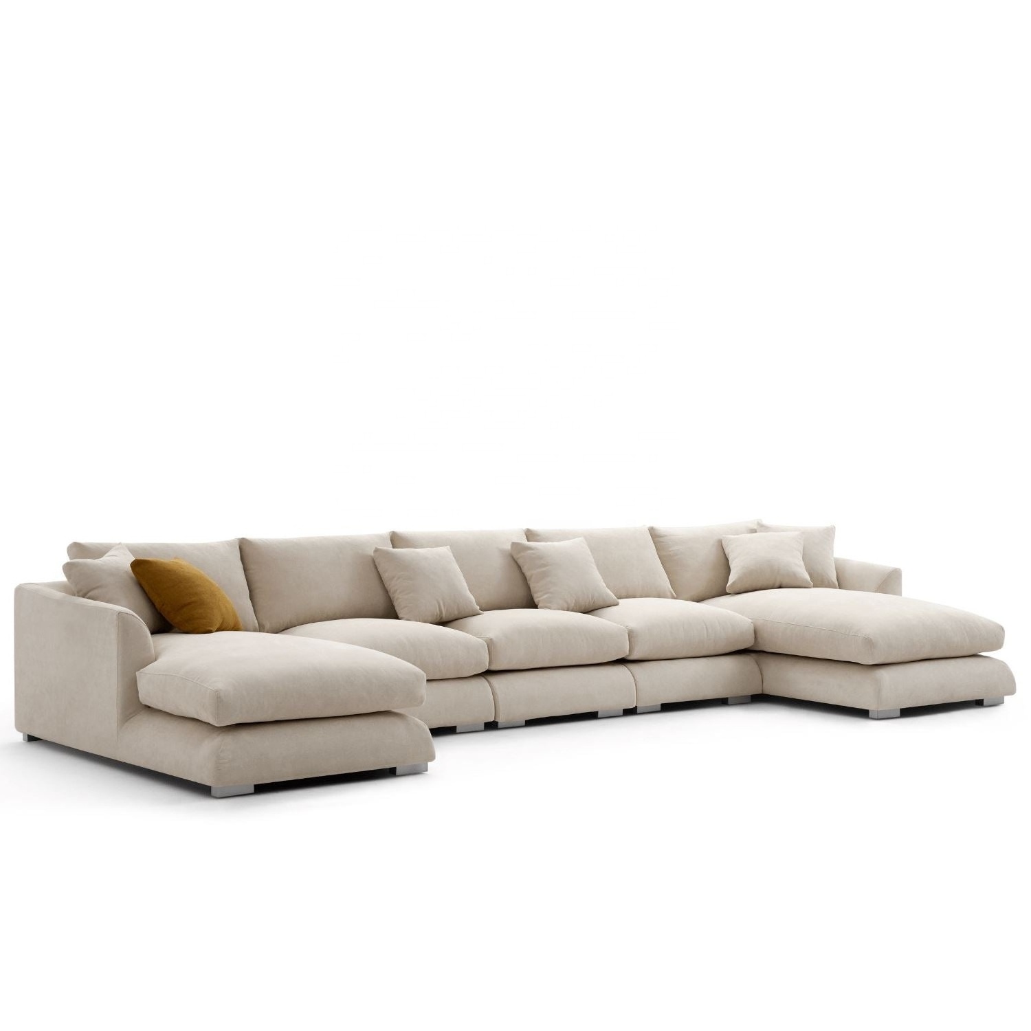 Italian Design Furniture U Shape Couch Living Room Corner Sofas Fabric Modular Sectional Chaise Sofa