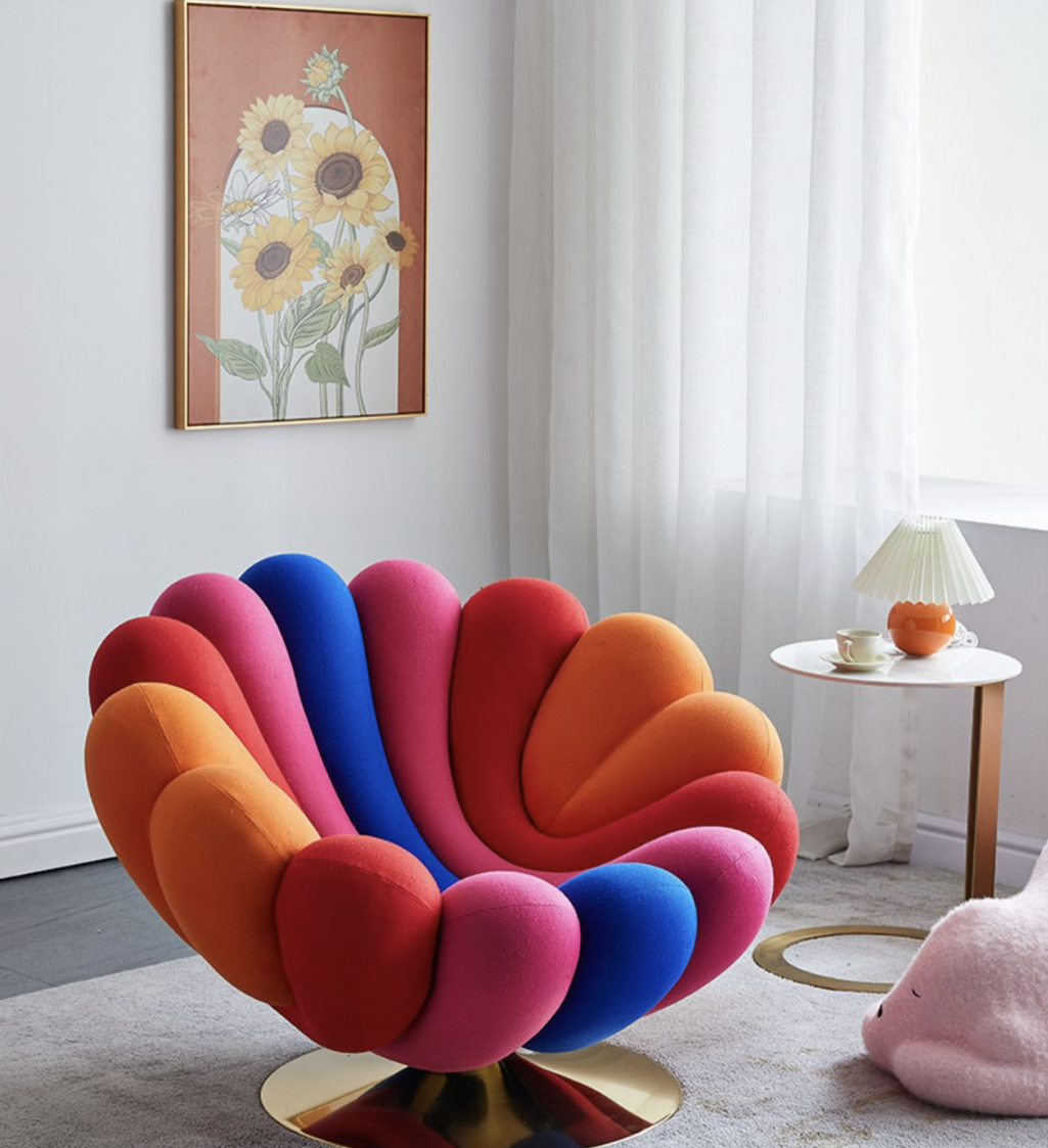 Italian Creative Anemone Giovannetti Single Sofa Chair Modern Minimalist Living Room Lazy Leisure Swivel Chair