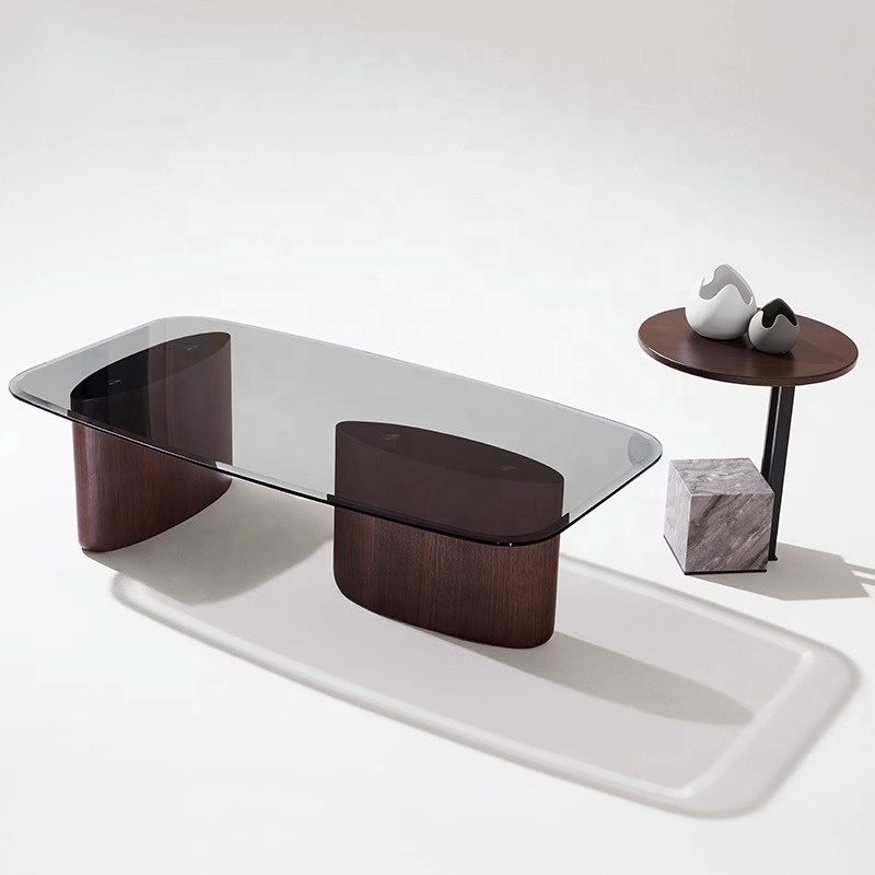 Modern Furniture Luxury Coffee Table Set Living Room Glass Center Tables Hotel Wooden Coffee Table