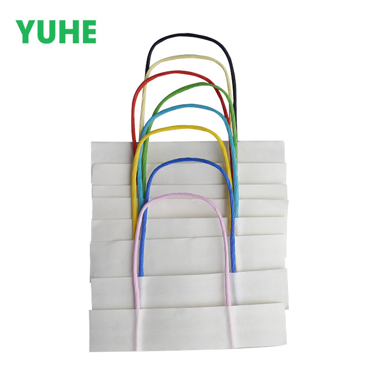 Different color kraft gift paper bag paper rope handle