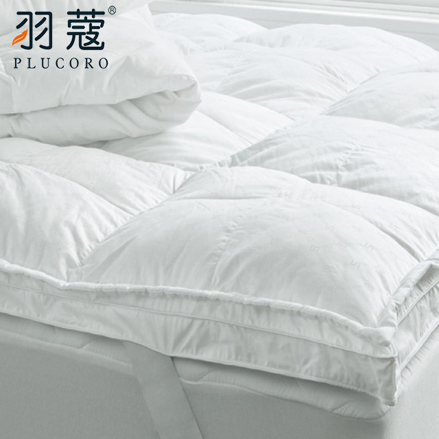 White Feather Down Filling Hotel Bed Mattress Toppers Home Soft Hotel Bed Topper