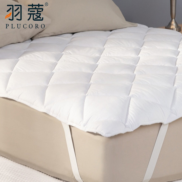 White Feather Down Filling Hotel Bed Mattress Toppers Home Soft Hotel Bed Topper