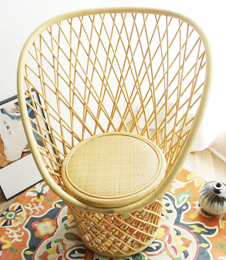 Hot sale wicker rattan cane small round lounge chair