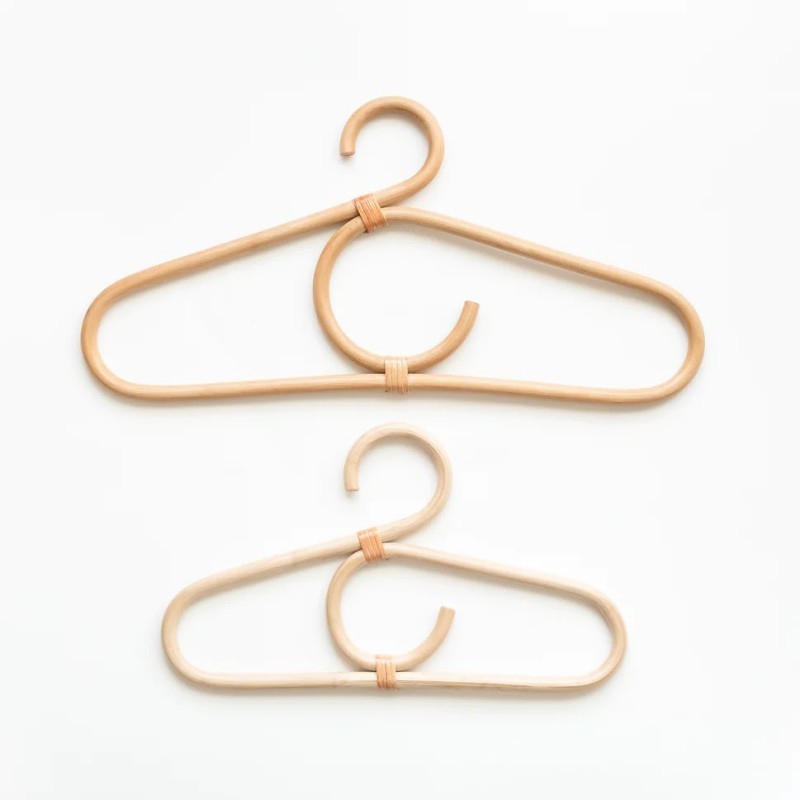 Wholesale mini rattan baby kids cloth hanger