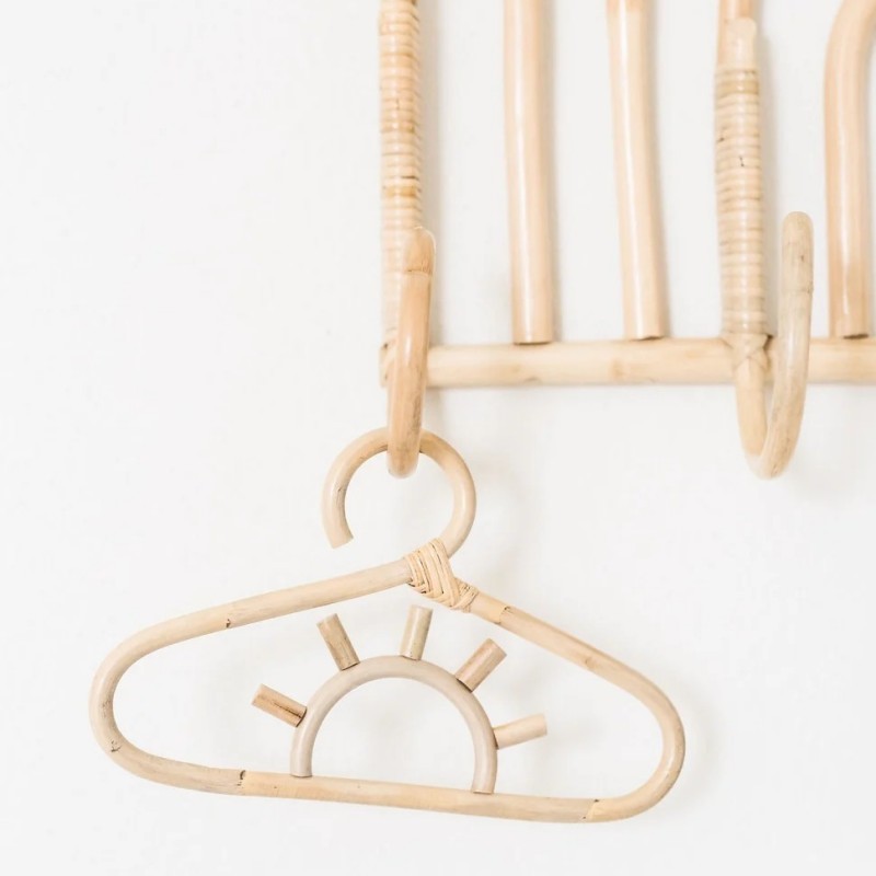 Wholesale mini rattan baby kids cloth hanger