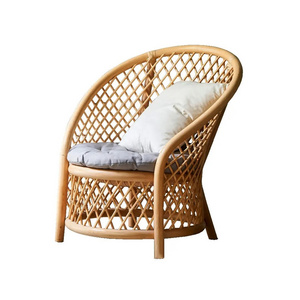 Vintage restaurant home natural rattan bamboo lounge chair