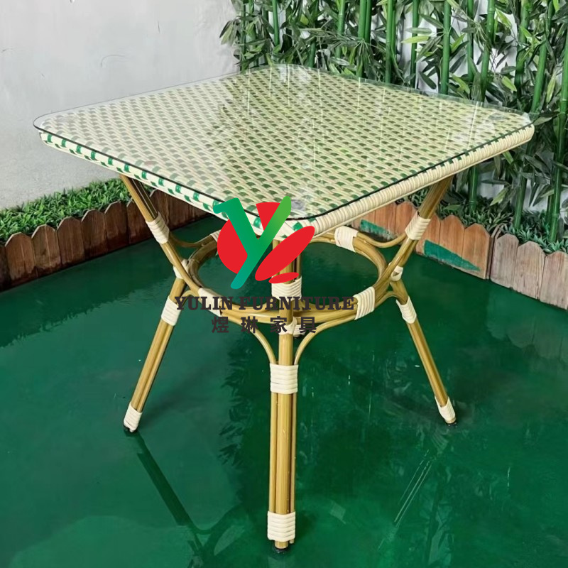 French style bistro coffee outdoor rattan table