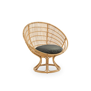 Hot sale wicker rattan cane small round lounge chair