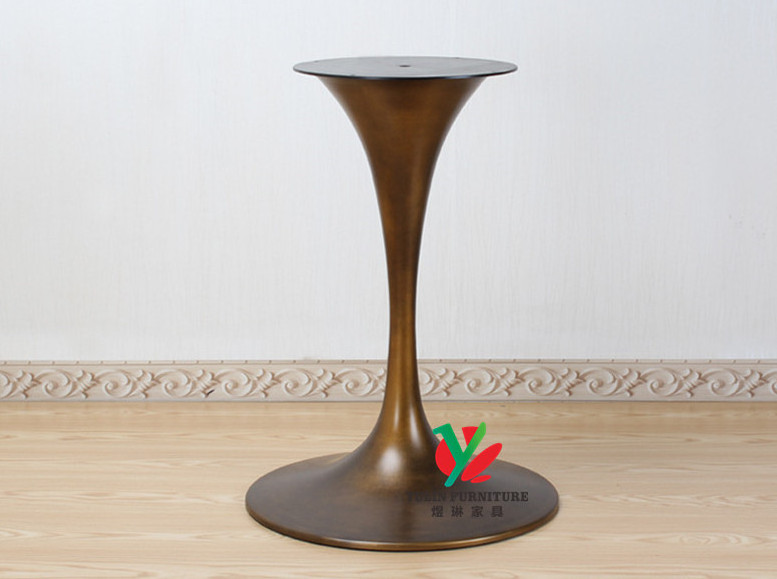 Restaurant round black white iron tulip table base