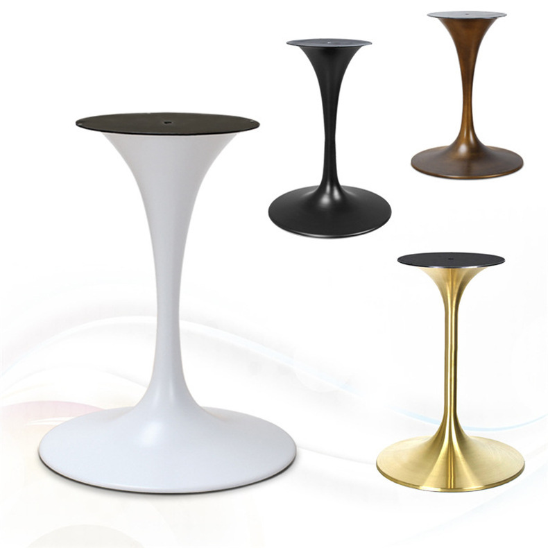 Restaurant round black white iron tulip table base