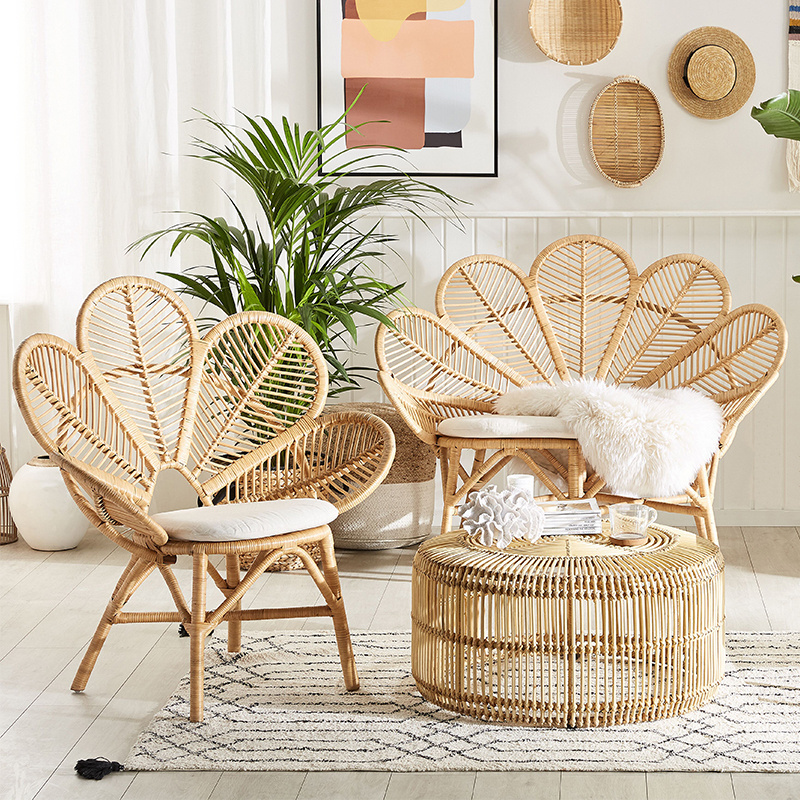 Hot sale wicker rattan cane small round lounge chair