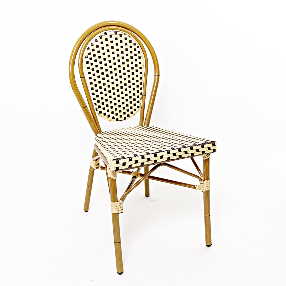 Patio outdoor stacking paris rattan bistro chair