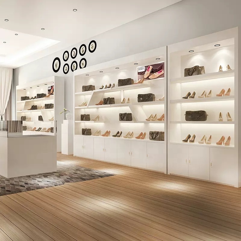 Good price showcase for bag shop, shoes store display cabinet