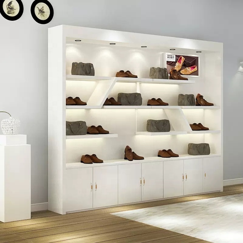 Good price showcase for bag shop, shoes store display cabinet