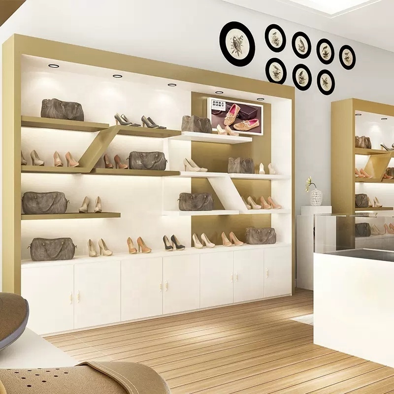 Good price showcase for bag shop, shoes store display cabinet