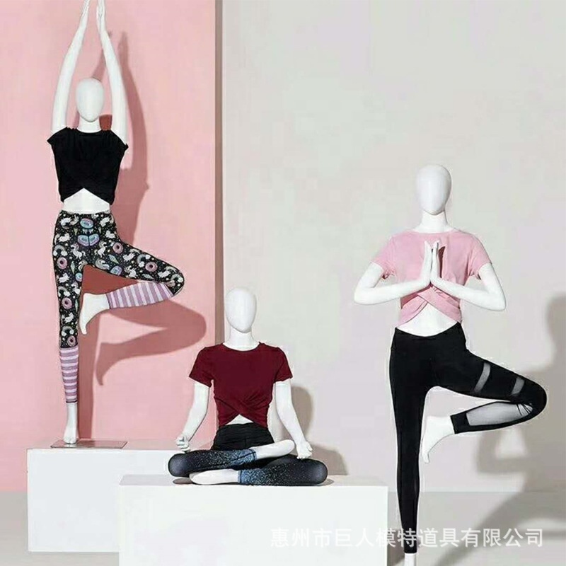 New Style Window Sport Lady Female Or Men Yoga White Black Full-Body Display Women Mannequins Female with Stand