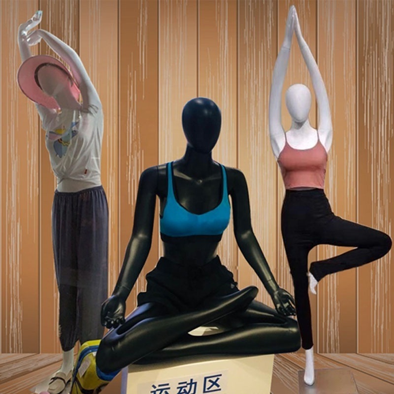 New Style Window Sport Lady Female Or Men Yoga White Black Full-Body Display Women Mannequins Female with Stand