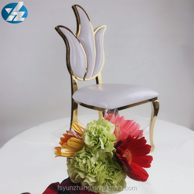 Curved elegant stainless steel chairs of top grade quality for weeding or event