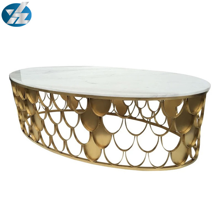 Modern Stainless Steel Coffee Table center Table with Tempered Glass