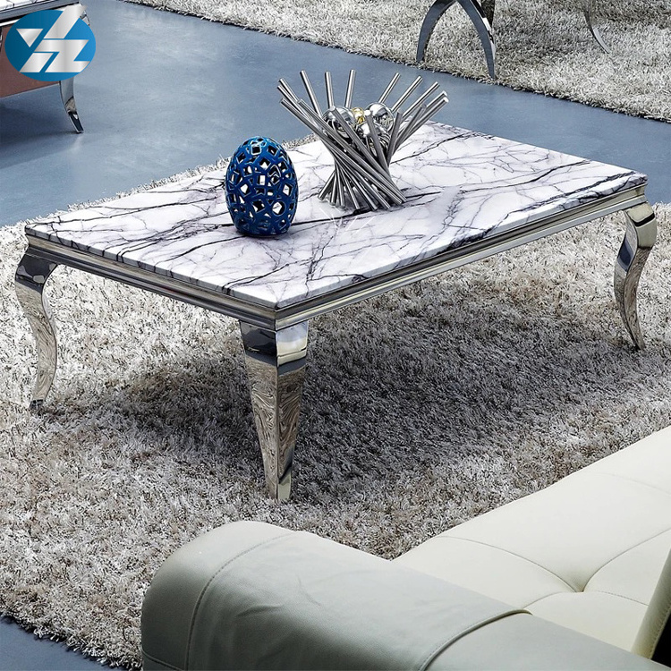 2021 Modern Specific Use Stainless Steel Center Table for Sale Living Room Furniture Coffee Table Model Furniture Glass 10pcs