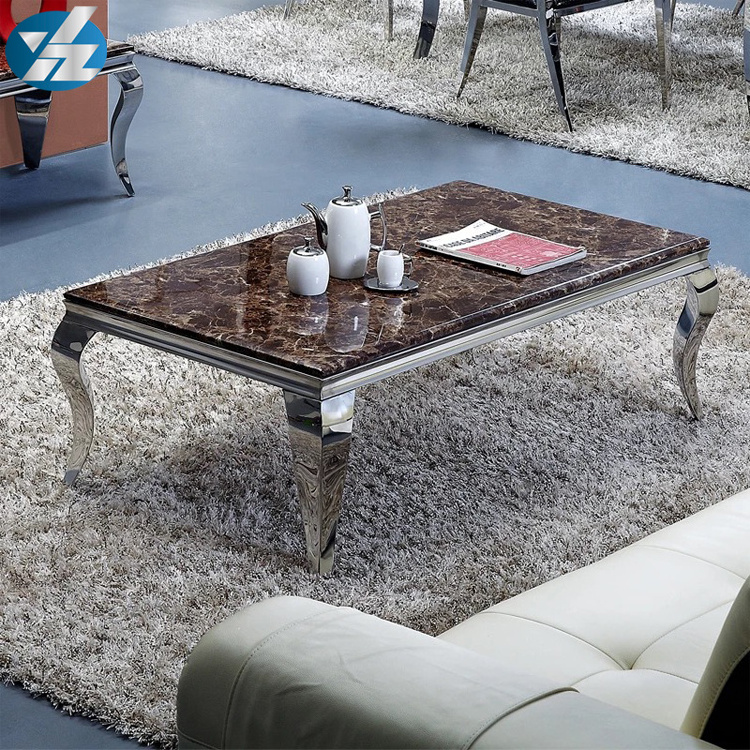 2021 Modern Specific Use Stainless Steel Center Table for Sale Living Room Furniture Coffee Table Model Furniture Glass 10pcs