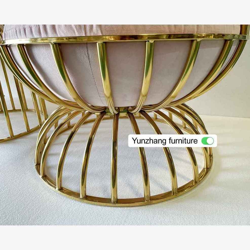 King throne fancy leather cushion bird cage shape gold event chair