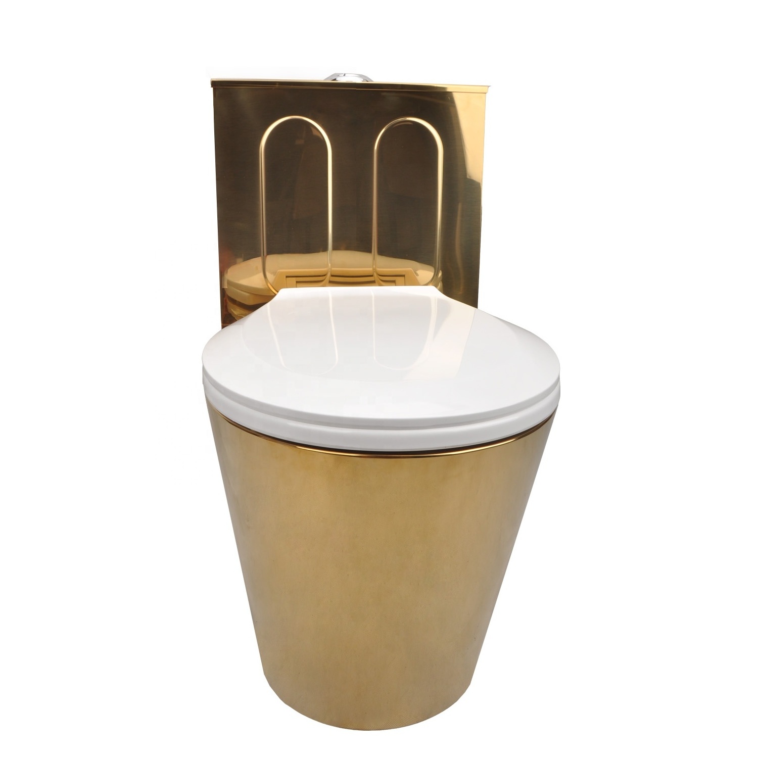 YUSUN Luxury Golden Stainless Steel Toilet Bowl Piss WC Toilet