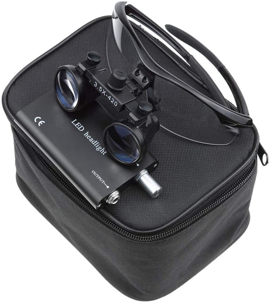 Dental 3.5X-420MM Loupe Magnification Binocular Dental  Surgical Magnifier With 3W LED Headlight Headlamp Cloth Bag