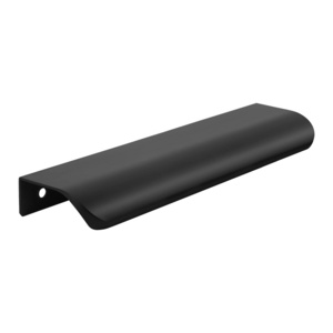 Modern Style Black Aluminum Profile Curved Concealed Finger Edge Drawer Pull Handle Steel Free Kitchen Cabinets Modern 64 Mm