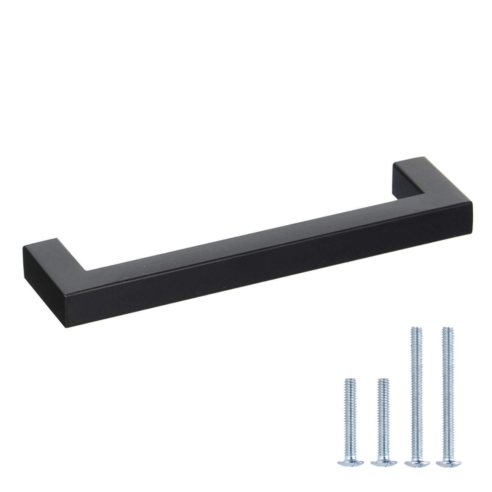 Black Modern Stainless Steel Drawer Handle Cabinet Square Bar Pull