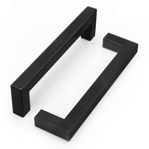 Black Modern Stainless Steel Drawer Handle Cabinet Square Bar Pull