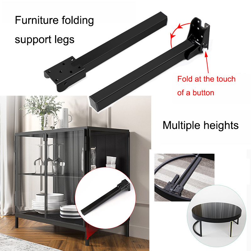 Table and Chair Extension Leg Metal Iron Plating Modern Contemporary Foldable Support Frame Self-lock Folding 50pcs for Table